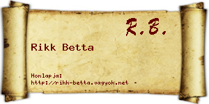 Rikk Betta névjegykártya